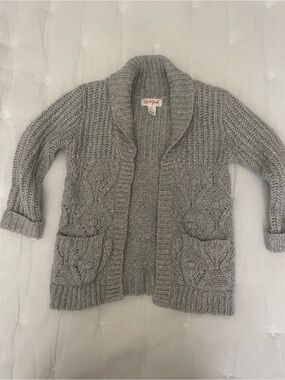 Cat & Jack Gray Shawl-Collar Cable Knit Toddler Sweater